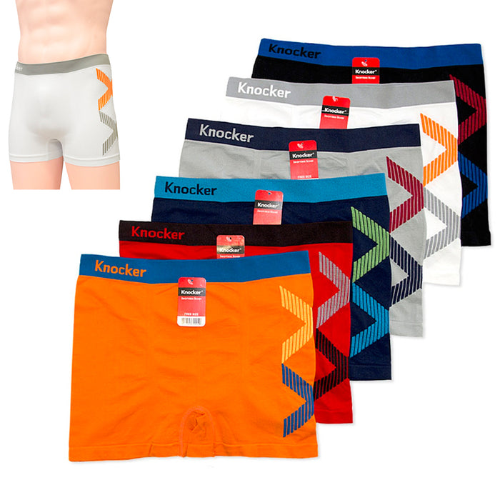 6 Boxer Briefs Mens Seamless Shorts Athletic Underwear Knocker Spandex One Sz