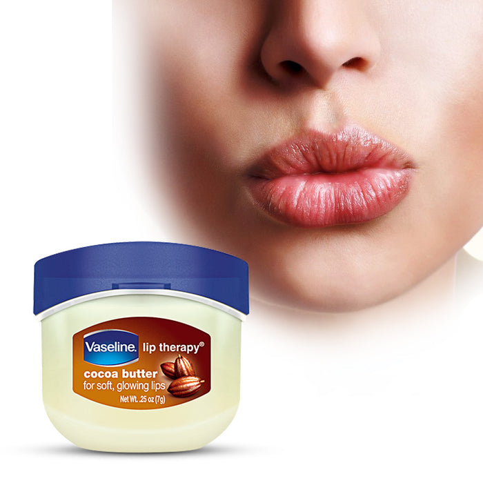 10 Vaseline Therapy Lip Balm .25 Oz Cocoa Butter Flavor Petroleum Jelly Mini Jar