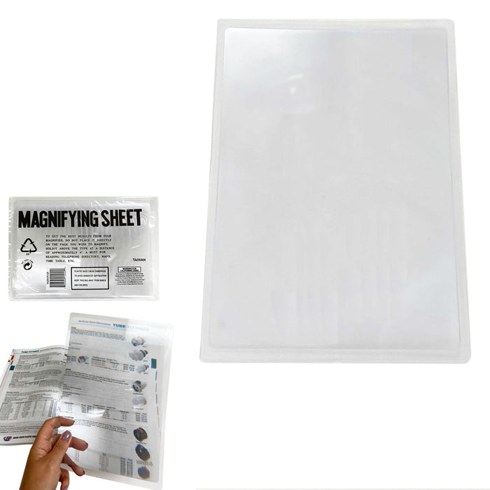 Magnifier Lens Full Page Magnifying Sheet 2X Reading Books Glass Vision Loupe