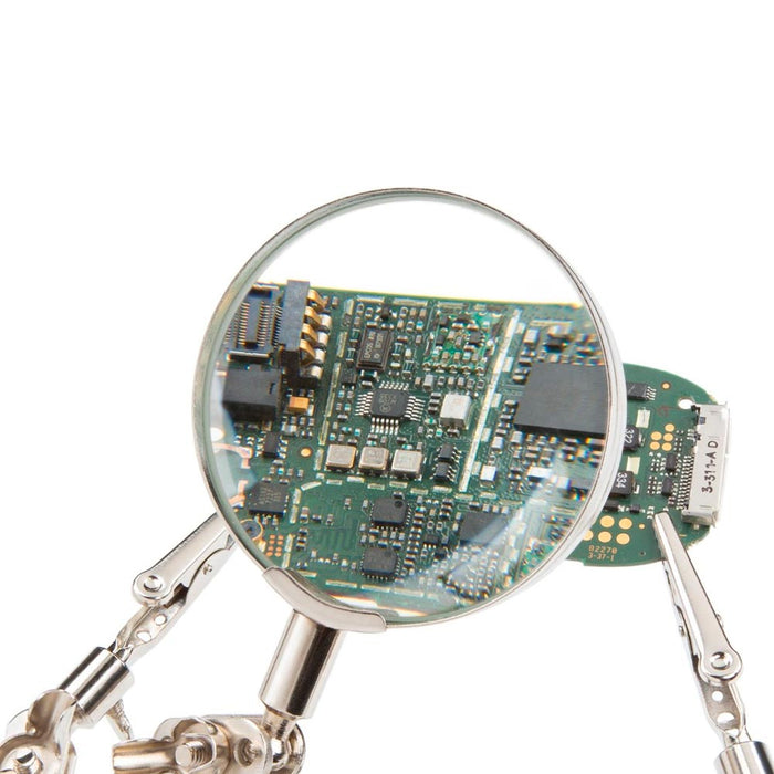 Adjustable Helping Hand Soldering Stand Glass Lens 2.5X Magnifier Alligator Clip