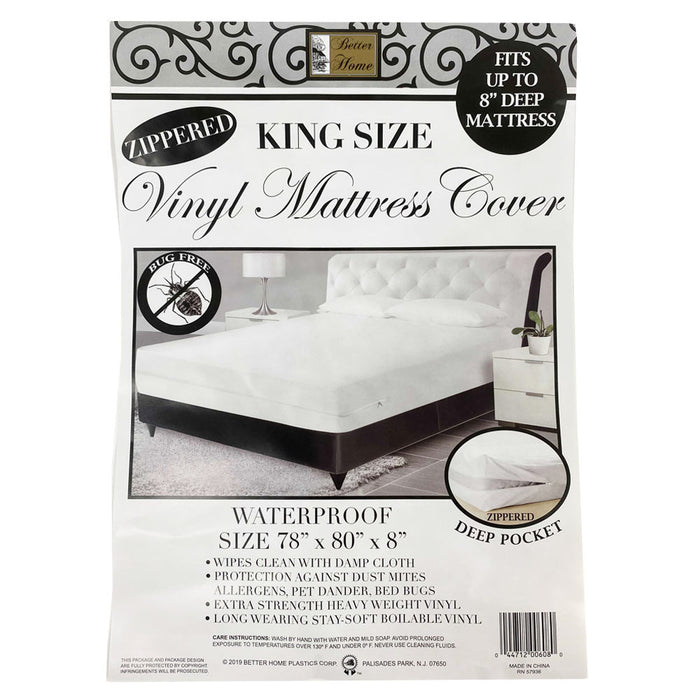 Deluxe King Size Zippered Mattress Cover Protector Dust Bug Mites Waterproof New