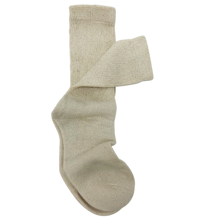 6 Pairs Diabetic Socks Men and Women Loose Fit Non-Binding Cotton Crew Tan 9-11