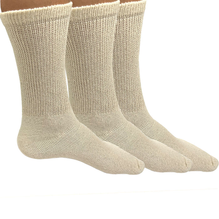 3 Pairs Diabetic Crew Circulatory Socks Health Loose Fit 9-11
