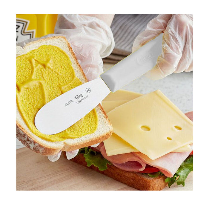 4 Pc 3 1/2" Sandwich Spreader Stainless Steel Blade White Handle Butter Cheese