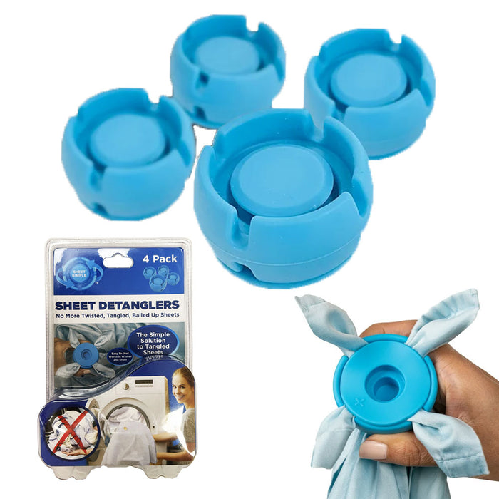 4pc Bed Sheet Laundry Detangler Reusable Silicone Simple Blankets Reduce Tangles