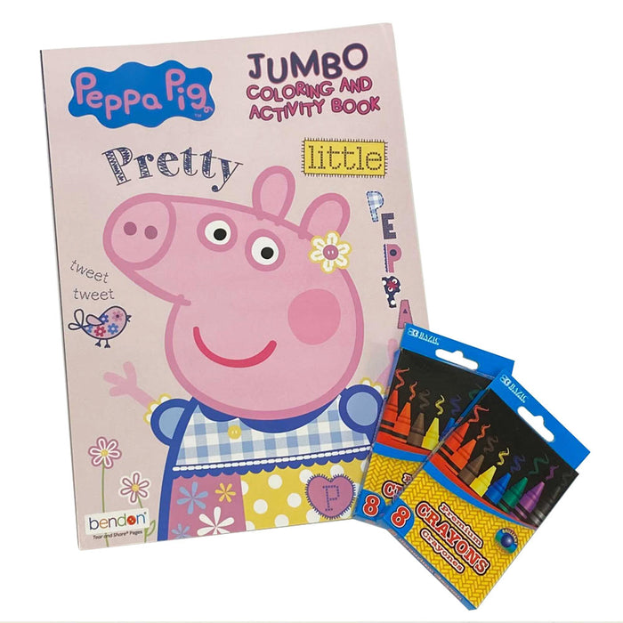Peppa Pig Coloring Activity Book Set Premium Crayons Pad Drawing Combo For Kids