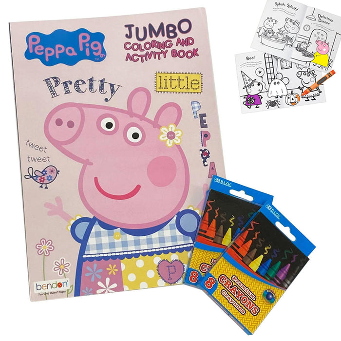 Peppa Pig Coloring Activity Book Set Premium Crayons Pad Drawing Combo For Kids