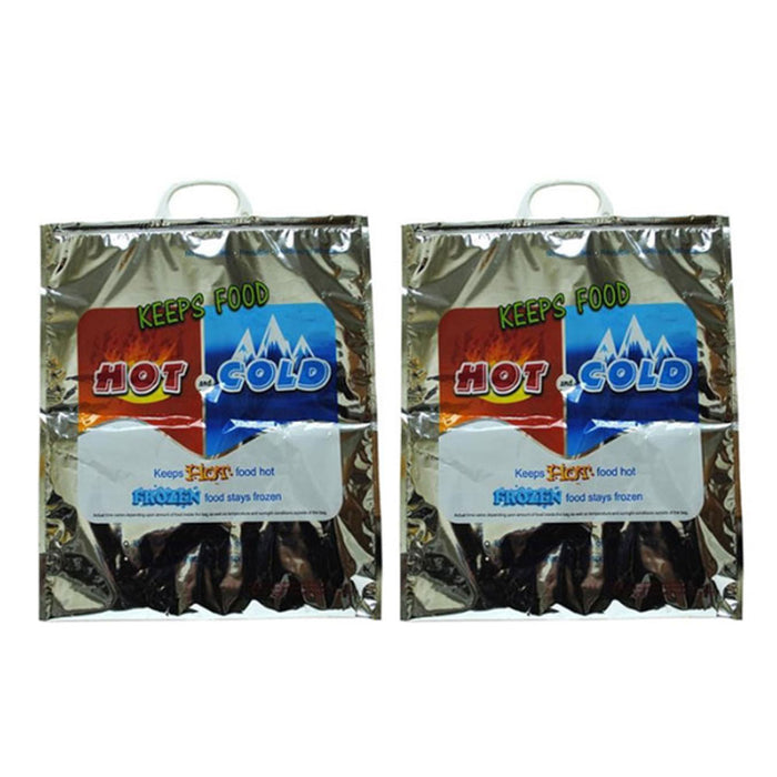 2 Hot Cold Insulated XL Aluminium Foil Bag Grocery Lunch Tote Cooler Warm Travel