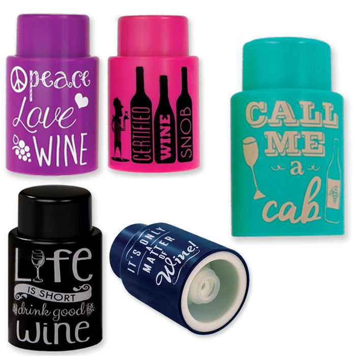 1 Ever Cork Vacuum Wine Stopper Sealer Plug Bottle Silicone Reusable Colors Gift