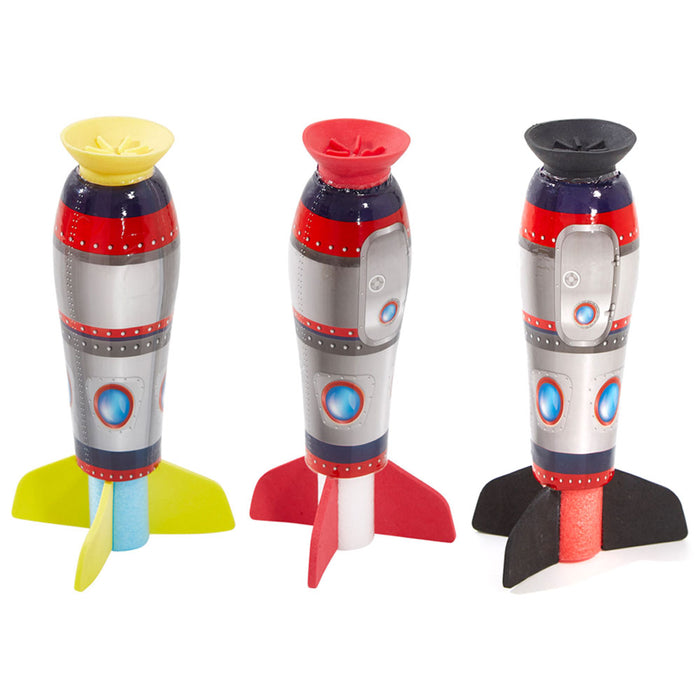 6 Pc Blast Off Foam Rocket Launcher Dart Suction Cup Toy Party Favor Gift Loot