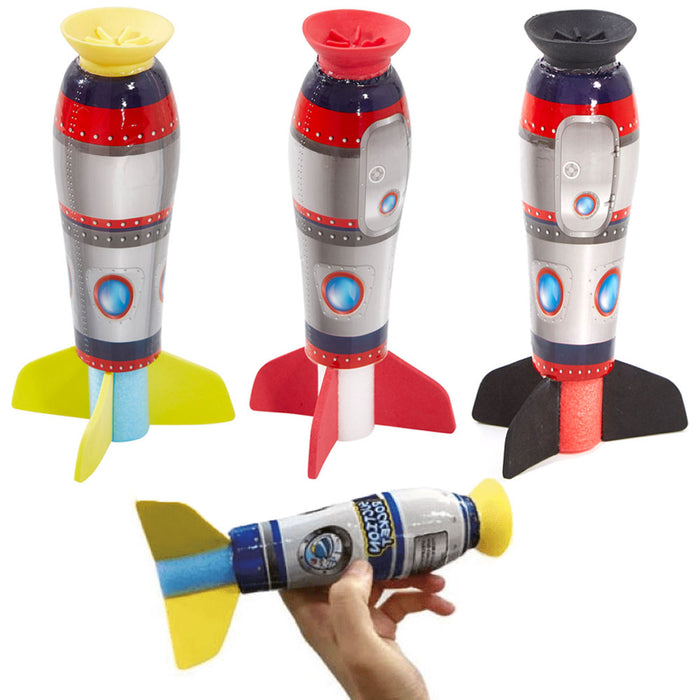 6 Pc Blast Off Foam Rocket Launcher Dart Suction Cup Toy Party Favor Gift Loot