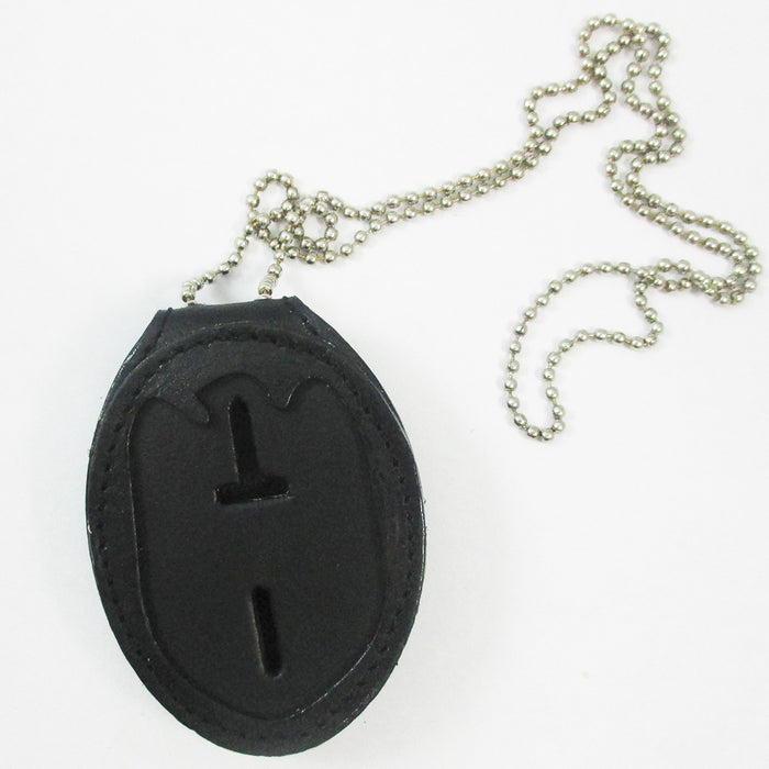 Leather Badge Neck Chain Belt Clip Holder Police Detective Law Enforcement New !