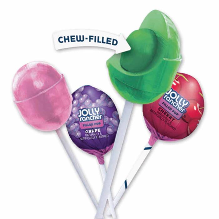 20 Pack Jolly Rancher Filled Pops Assorted Fruit Flavored Hard Candy Lollipops