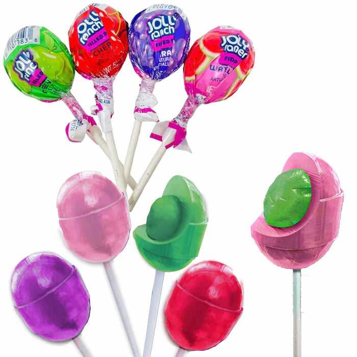 20 Pack Jolly Rancher Filled Pops Assorted Fruit Flavored Hard Candy Lollipops