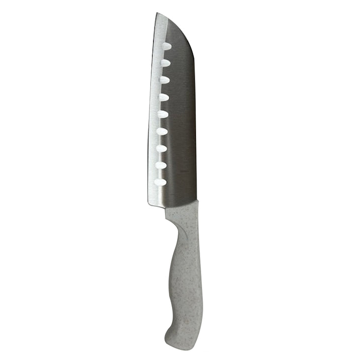 1 Santoku Knife Granton Edge Razor Sharp 7Inch Wheat Fiber Handle Chop Slice Cut