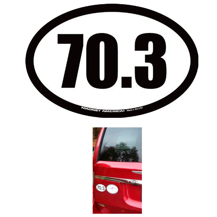 70.3 Triathlon Race Oval Car Truck Magnet Bumper Run Bike Swim Jog Sport