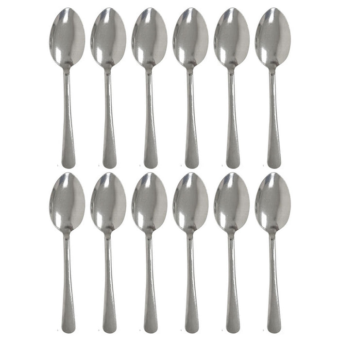 12 Silver Dinner Spoons Stainless Steel Dessert Utensil Silverware Flatware Home