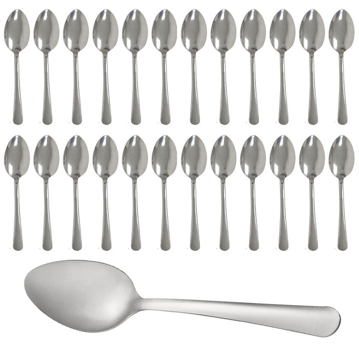 24 Pc Stainless Steel Dessert Dinner Spoons Utensils Silver Flatware Tableware