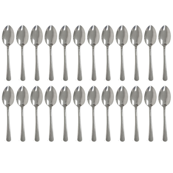 24 Pc Stainless Steel Dessert Dinner Spoons Utensils Silver Flatware Tableware