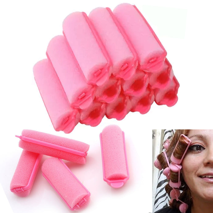 24 Hair Rollers Small Soft Foam Cushion Curlers Waves Curls Salon Styling 2.16"