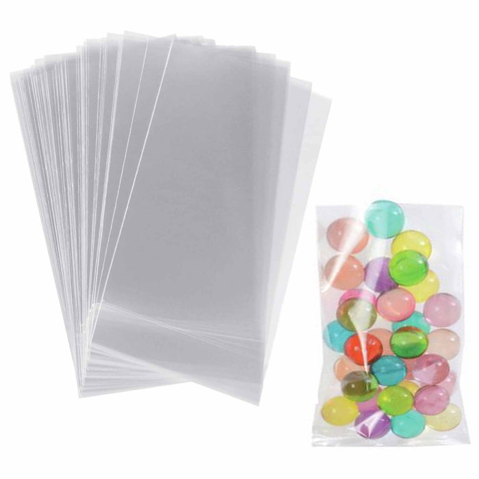 100 Pc Clear Cello Treat Bags Poly Baggies Candy Gift Loot Favor 1.5 mil 3"X5.5"