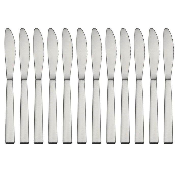 12 Dinner Knives Stainless Steel Dessert Knife Silver Silverware Home Tableware