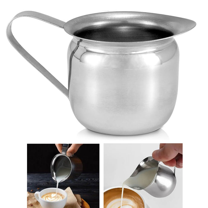 1 Stainless Steel Bell Creamer Coffee Espresso Server Pitcher Frothing Cup 5oz