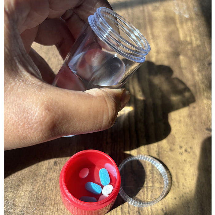 6 Portable Travel Pill Holder Water Bottle Medicine Vitamin Organizer Container