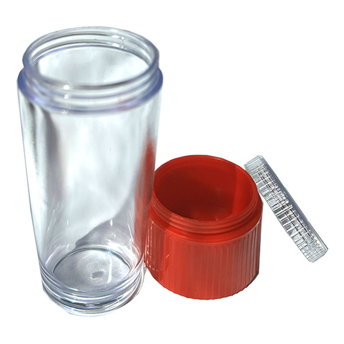 2 Pk Travel Pill Organizer Water Bottle Medicine Container Case Lid Compartment