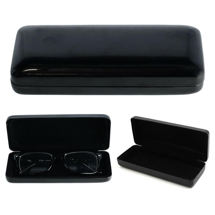 Black Hard Glasses Case Protective Clamshell Eyeglass & Sunglasses Case 1pc
