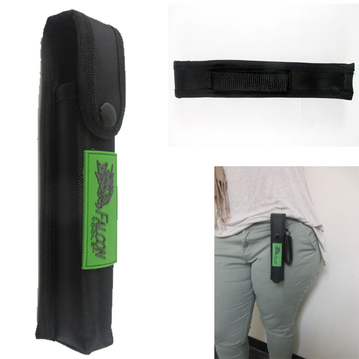Flashlight Holster Case Nylon 8" Pouch Belt Pocket Closure Loop LED Torch Holder