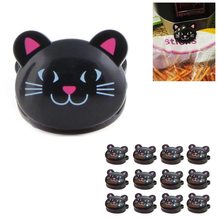 12 Kikkerland Cat Chip Bag Clips Sealing Food Snacks Seal Tight Kitchen Storage