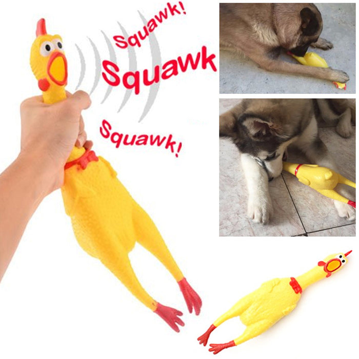 6 Pack Screaming Chicken Dog Toys Rubber Squeak Chew Toy Novelty Prank Durable