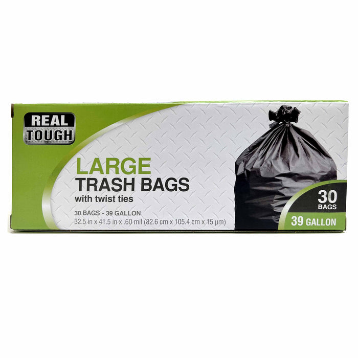 60 Ct Strong Lawn Leaf Trash Bags Heavy Duty Outdoor Yard Garbage 39 Gallon Each