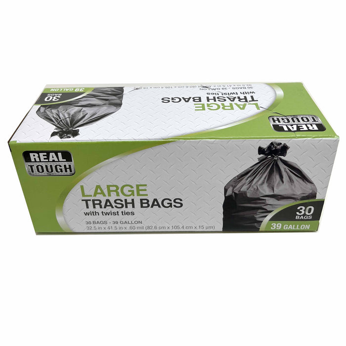 60 Ct Strong Lawn Leaf Trash Bags Heavy Duty Outdoor Yard Garbage 39 Gallon Each