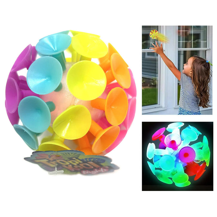 4 Pc Colorful Suction Cup Light-Up Sticky Balls Tossing Toys Kids Party Favors