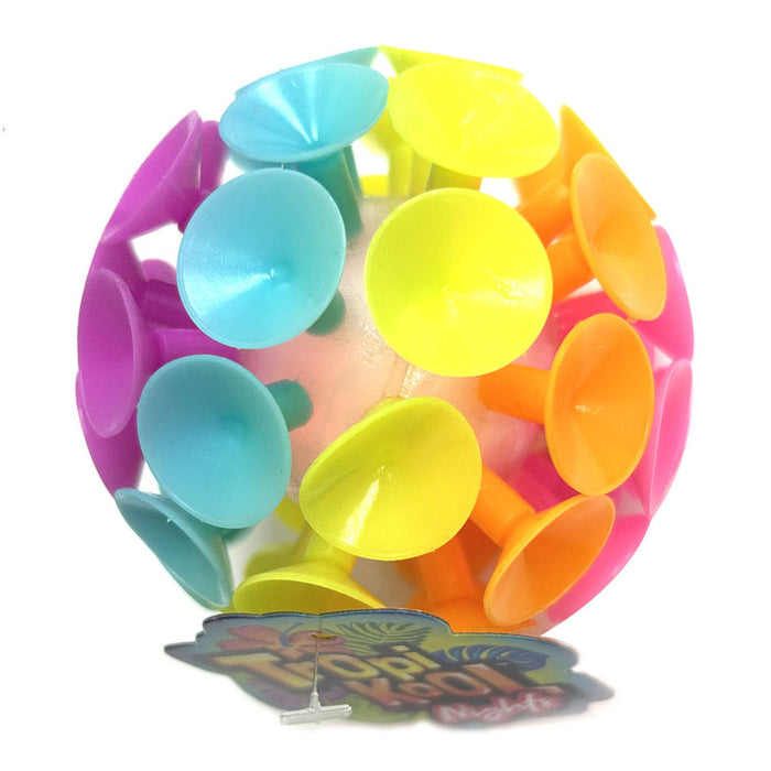 4 Pc Colorful Suction Cup Light-Up Sticky Balls Tossing Toys Kids Party Favors