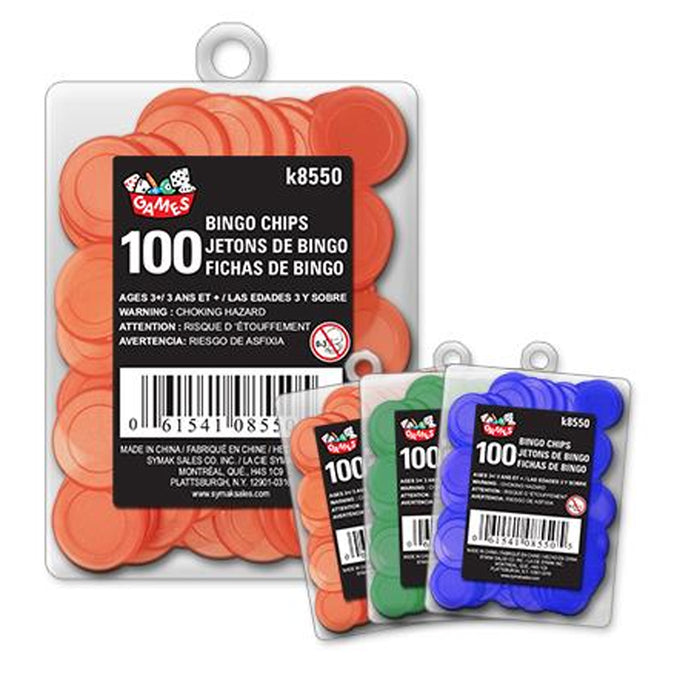 NEW 300 Professional 3/4 inch Bingo Game Chips 100 each of 3 colors
