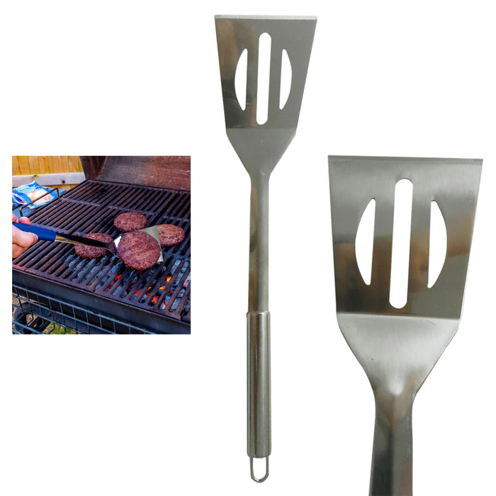 2 Pack BBQ Grilling Tool Metal Spatula Stainless Steel Turner Extra Long Griddle