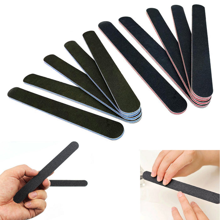 40 Pcs Nail File Round Buffer Emery Board Professional Acrylic Sanding Manicure