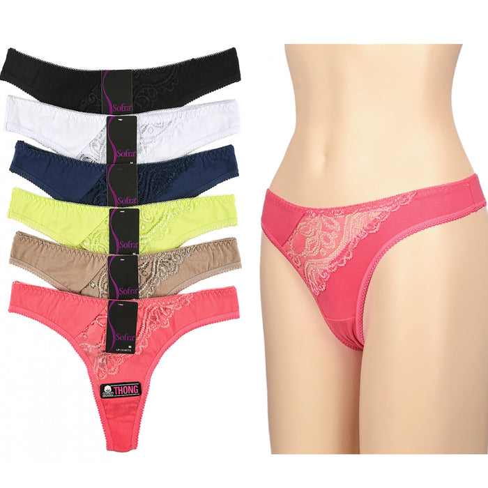 3 Lace Thong Cotton Plain Waist Underwear Floral Panties Flower Panty Spandex XL