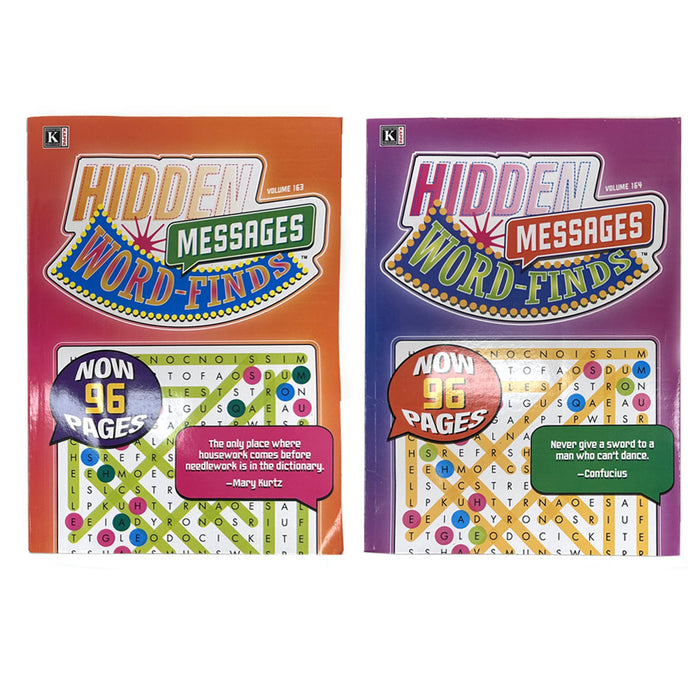 12 Crossword Puzzle Word Finds Search Hidden Message Book Complete Pages Letters