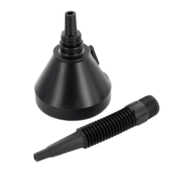 2 Sets Fuel Funnels Car Auto Black Plastic Flexible Spout Filter Gas Oil Water