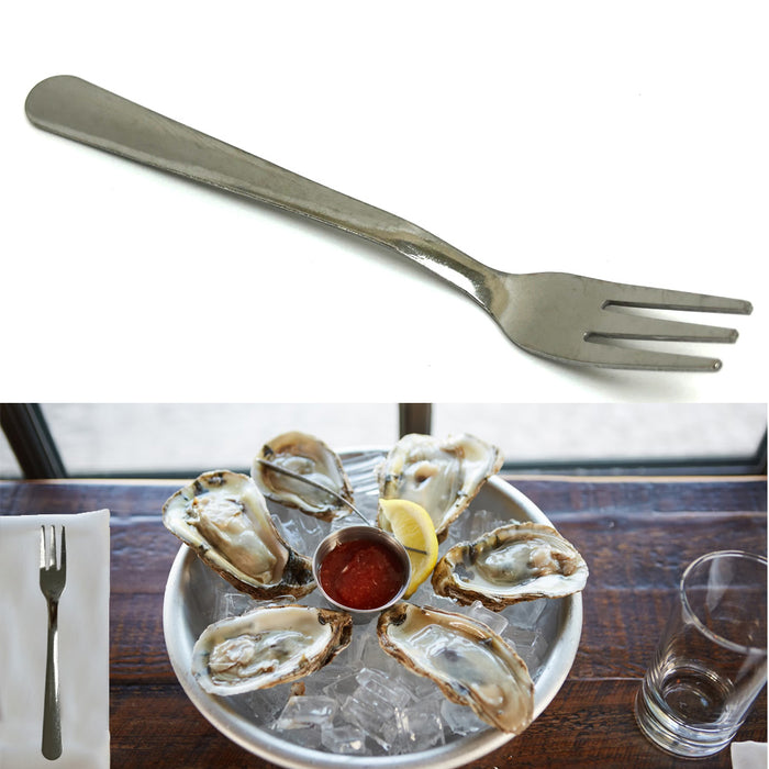 Set 12 Stainless Steel Cocktail Oyster Fork Dessert Appetizer Small 5 5/8" Fruit