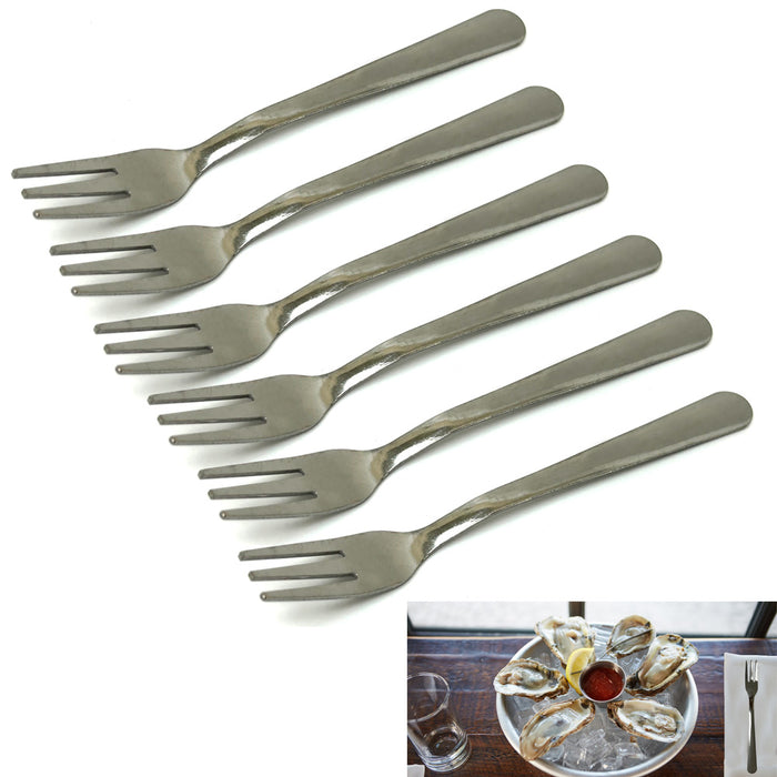 Set 12 Stainless Steel Cocktail Oyster Fork Dessert Appetizer Small 5 5/8" Fruit