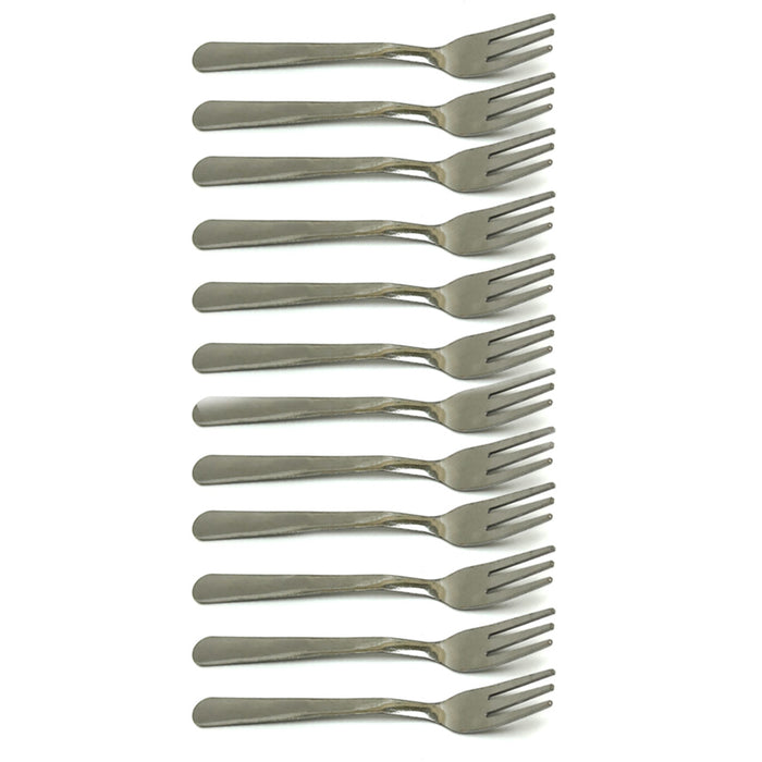 Set 12 Stainless Steel Cocktail Oyster Fork Dessert Appetizer Small 5 5/8" Fruit