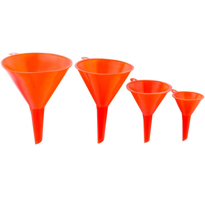 4 Plastic Funnel Set Auto Home Kitchen Garden Engine Oil Water Tool  2" 3" 4" 5"