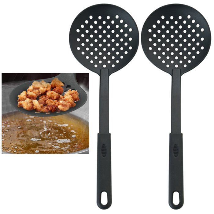 2 Pc Skimmer Utensil Strainer Ladle Spoon Nylon Frying Kitchen Serving Cooking