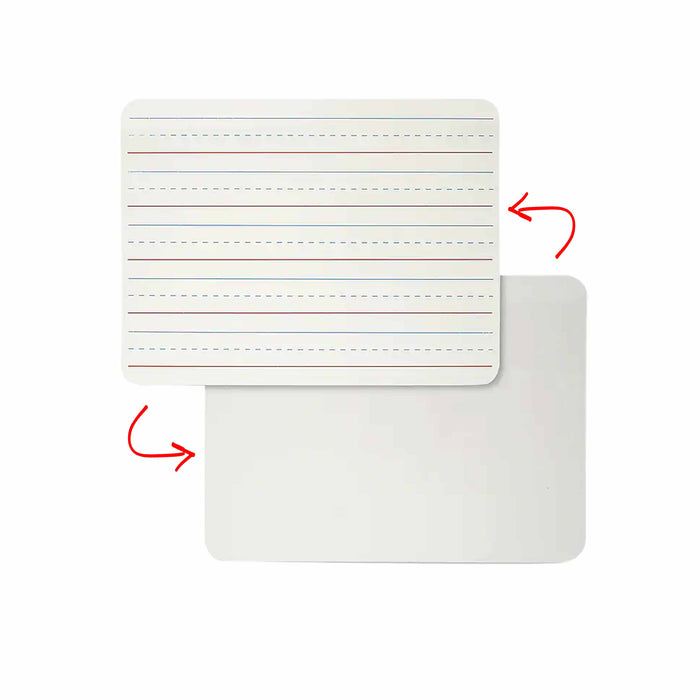 1 Pc BAZIC Double Sided Dry Erase Lap Board Whiteboard Ruled Blank Side 9"X12"