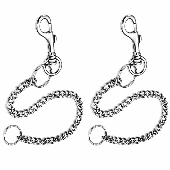 4 Pc Metal Chain Hook Key Rings 12"L Keychain Snap Swivel Lobster Claw Clasps